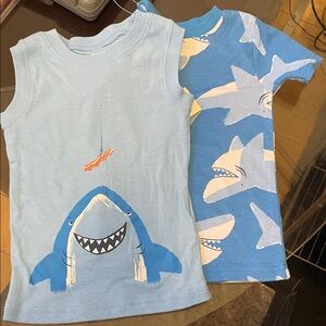 Carter's Blue Shark Graphic Tank Tops